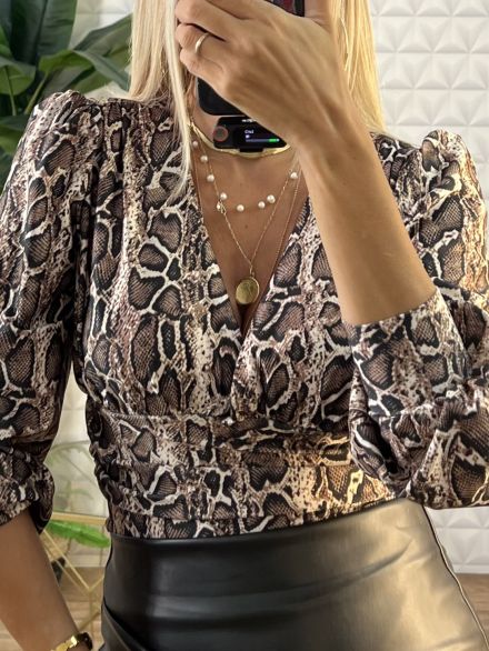 Elastic Bodysuit-Animal/Snake