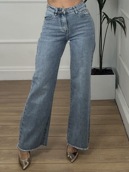 Wide Leg Denim Pants-SS