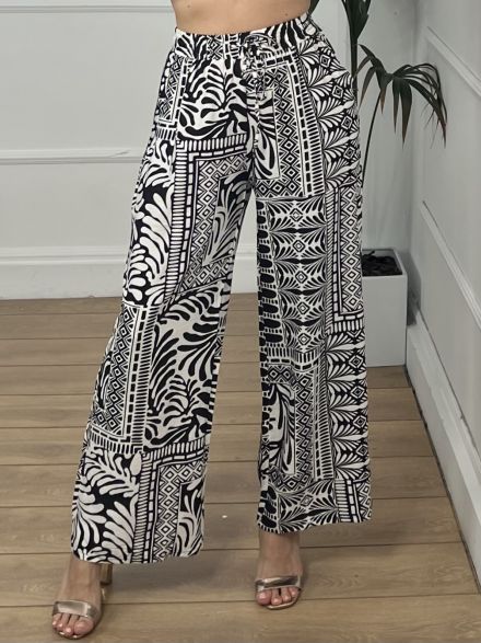 Viscose Boho Pants-55231/Black