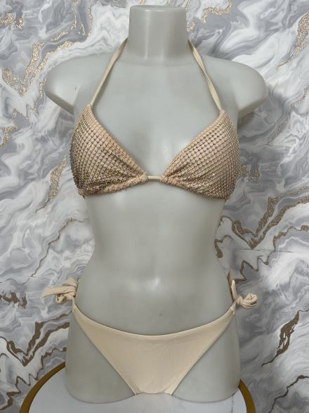 Strassed Bikini Set-5332/Beige