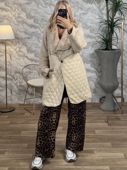 Quilted Teddy Coat 3928/Ecru