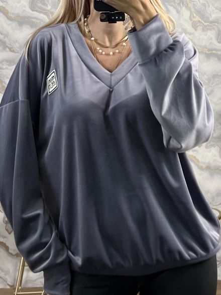 Velvet Chain Back Top/Grey