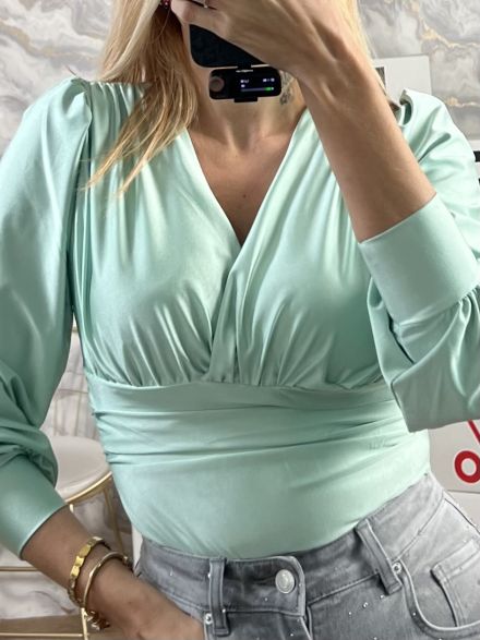 Elastic Bodysuit Monochrome/Mint