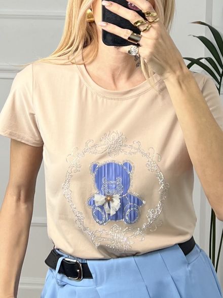 T-shirt Bear BOW/Beige