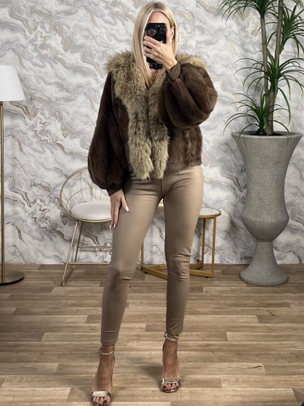 Balloon Sleeves Fur/Chocolat