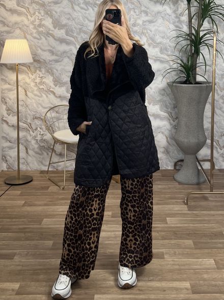 Quilted Teddy Coat 3928/Black