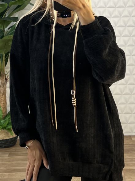 Oversized Cord Sweater/Black