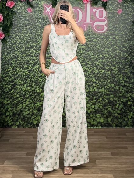 Floral Bouquet Corset Set/White&Veraman