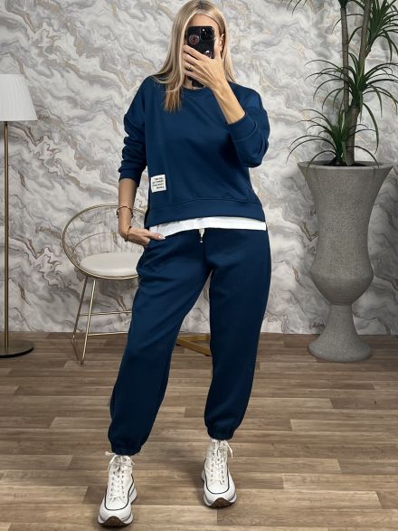 Viscose Double Zipper Set-3642/Petrol