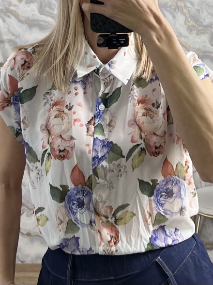 Sleeveless Shirt Floral/White