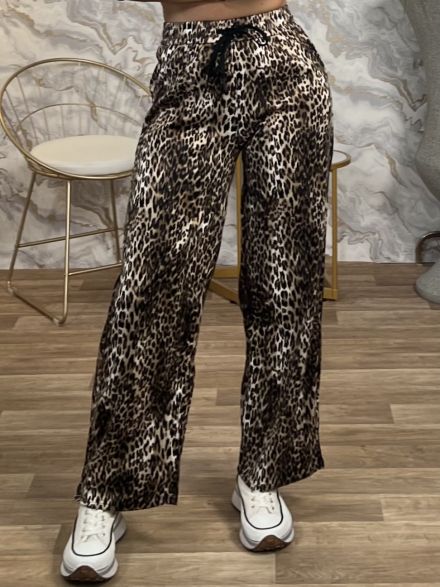 Ankle Stripe Leopard Sweatpants-277/Dark