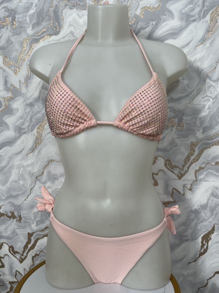 Strassed Bikini Set-5332/Pink
