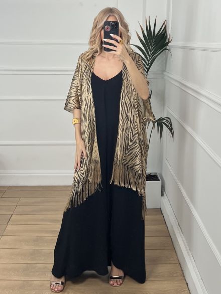 Metallic Kimono Zebra/Gold