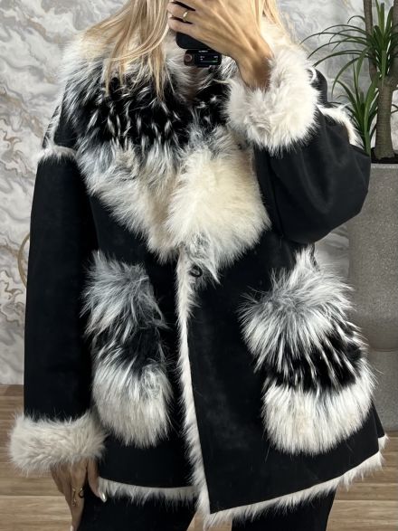 Suede Fur Jacket/B&W