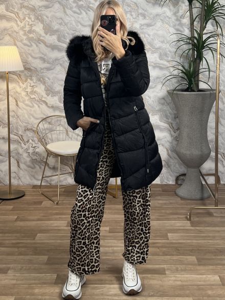 Midi Fur Jacket-1385/Black