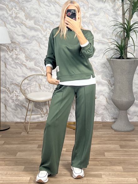 Viscose Double Set-3557/Khaki