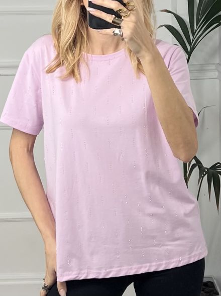 T-shirt Strass Rain/Lilac