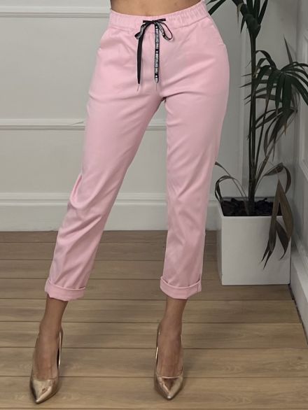 Elastic Pants Drawstring SS/Pink