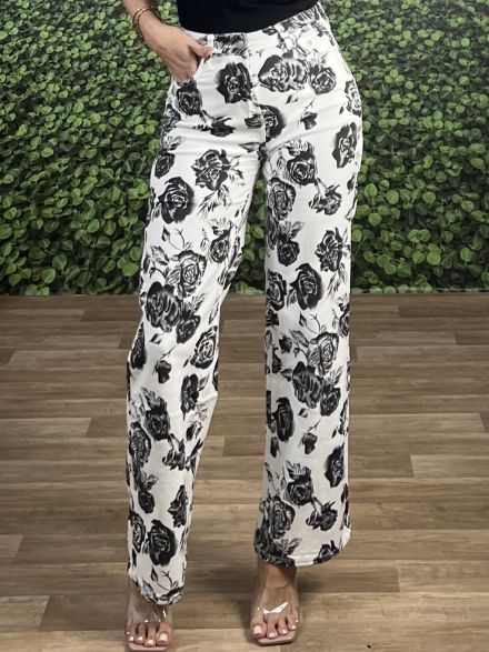 Wide Floral Pants-6333