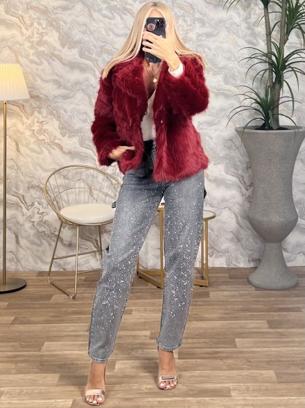 Hairy Eco Fur/Burgundy