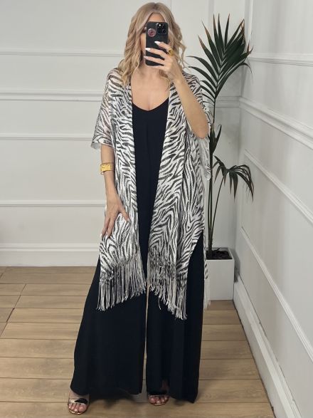 Metallic Kimono Zebra/Silver