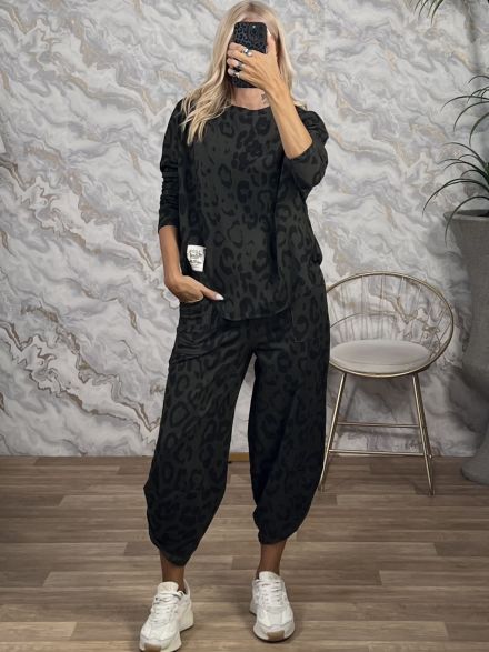 Cotton Leopard Set/Khaki