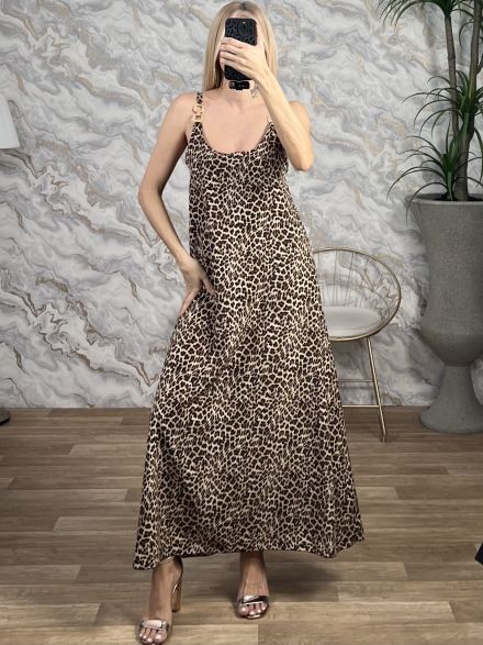 Chain Maxi Dress Animal/Leo1