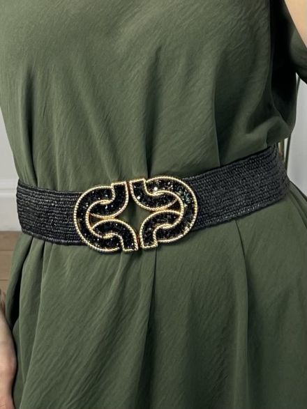 Elastic Straw Belt-2/Black