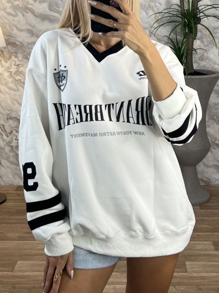 College Sweatshirt-30084/White