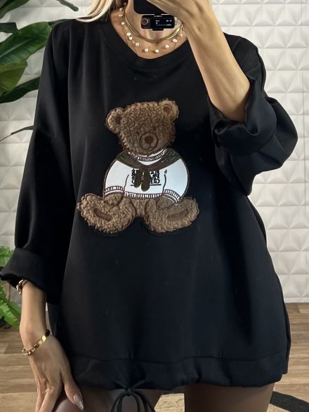 Hairy Teddy Sweatshirt/Black