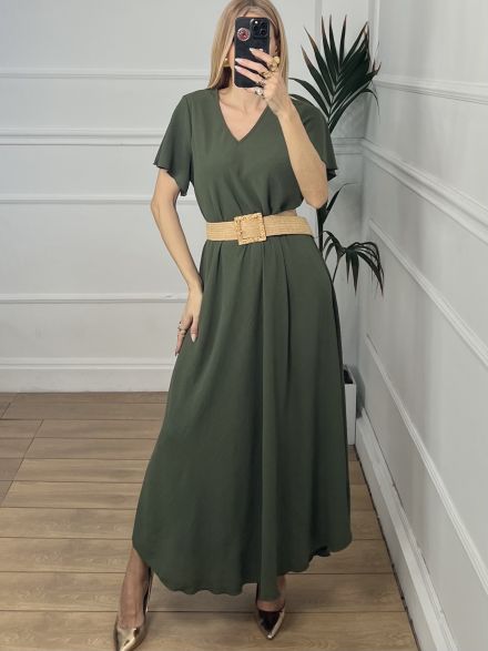 Oversized Shortleeves Dress/Khaki