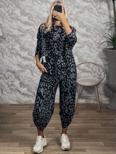 Cotton Leopard Set/Black