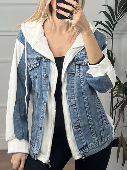 Denim Sweatshirt-578/White