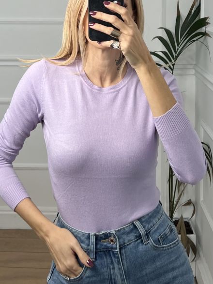 Viscose RoundNeck Top/Lilac