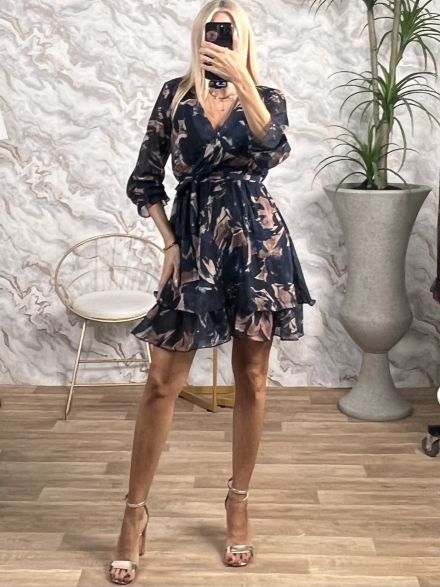 Mini Muslin Multi Dress-3108/Blue