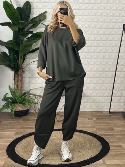 Casual Viscose Set/Khaki