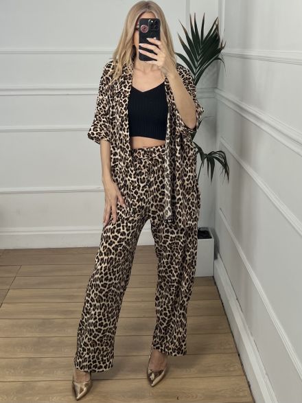 Kimono Set Print/Animal-Leopard