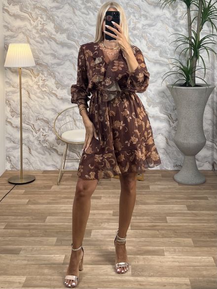 Lahuri Muslin Ruffle Dress/Chocolat