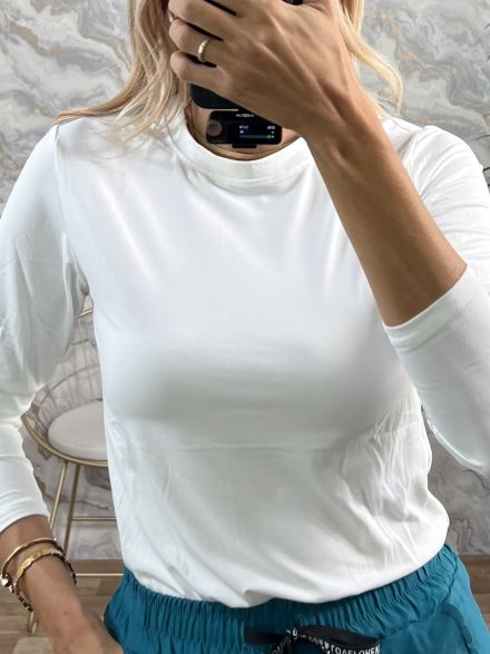 Elastic Soft Cotton Top-7100/White