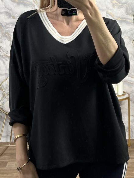 Viscose Vintage Ve Sweatshirt/Black