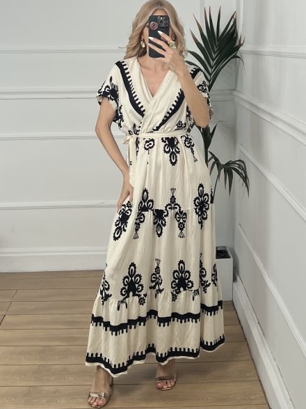 Maxi Boho Dress-2510/Vanilla