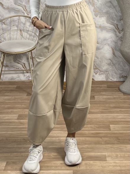 Alladin Leather Pants/Beige