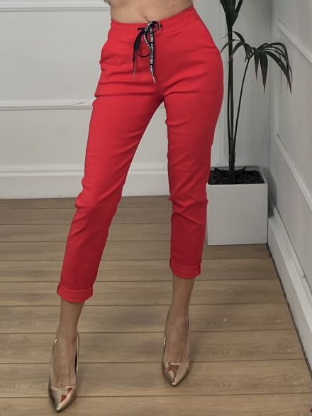 Elastic Pants Drawstring SS/Red