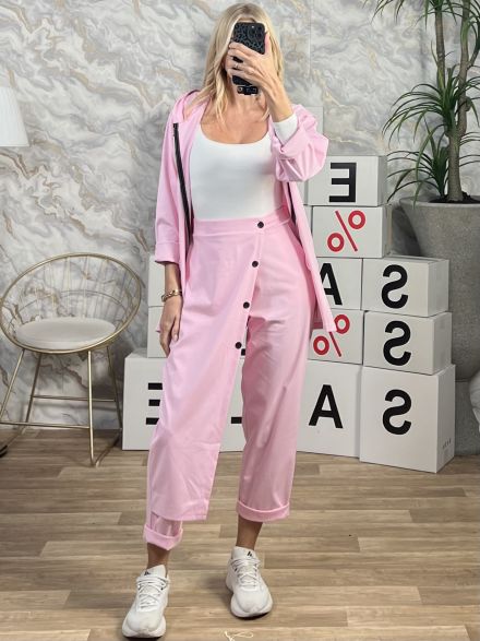 Oversized Zipper Buttons Set/Bubble Pink