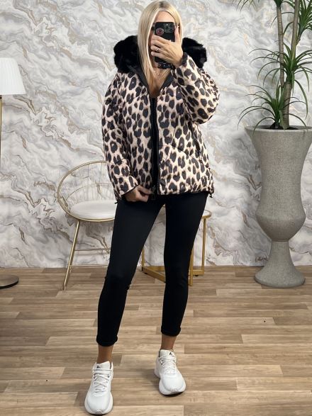 Double Faced Leopard Jacket-0338