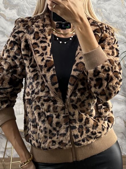 Short Leopard Hooded Fur-2098