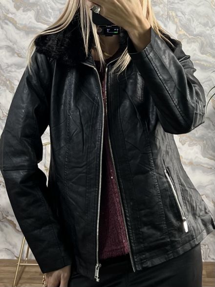 Eco Leather Jacket-1923/Black