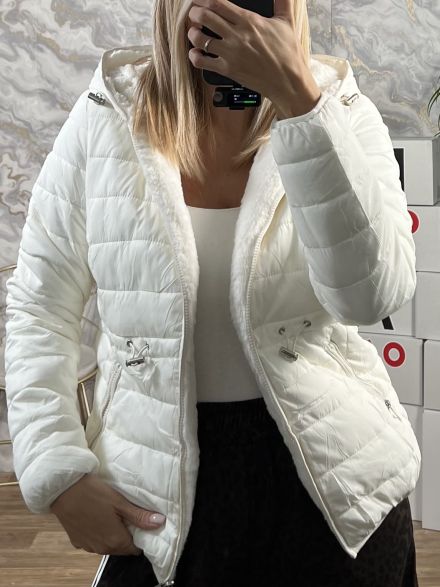 Short Double Fur Jacket-2316/White