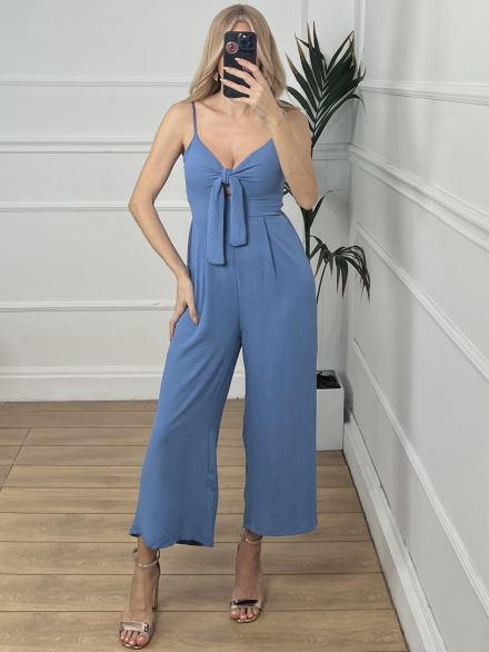Bow Jumpsuit-NEW/Indigo