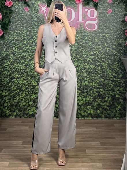 DoubleStripe Vest Set-6720/Grey